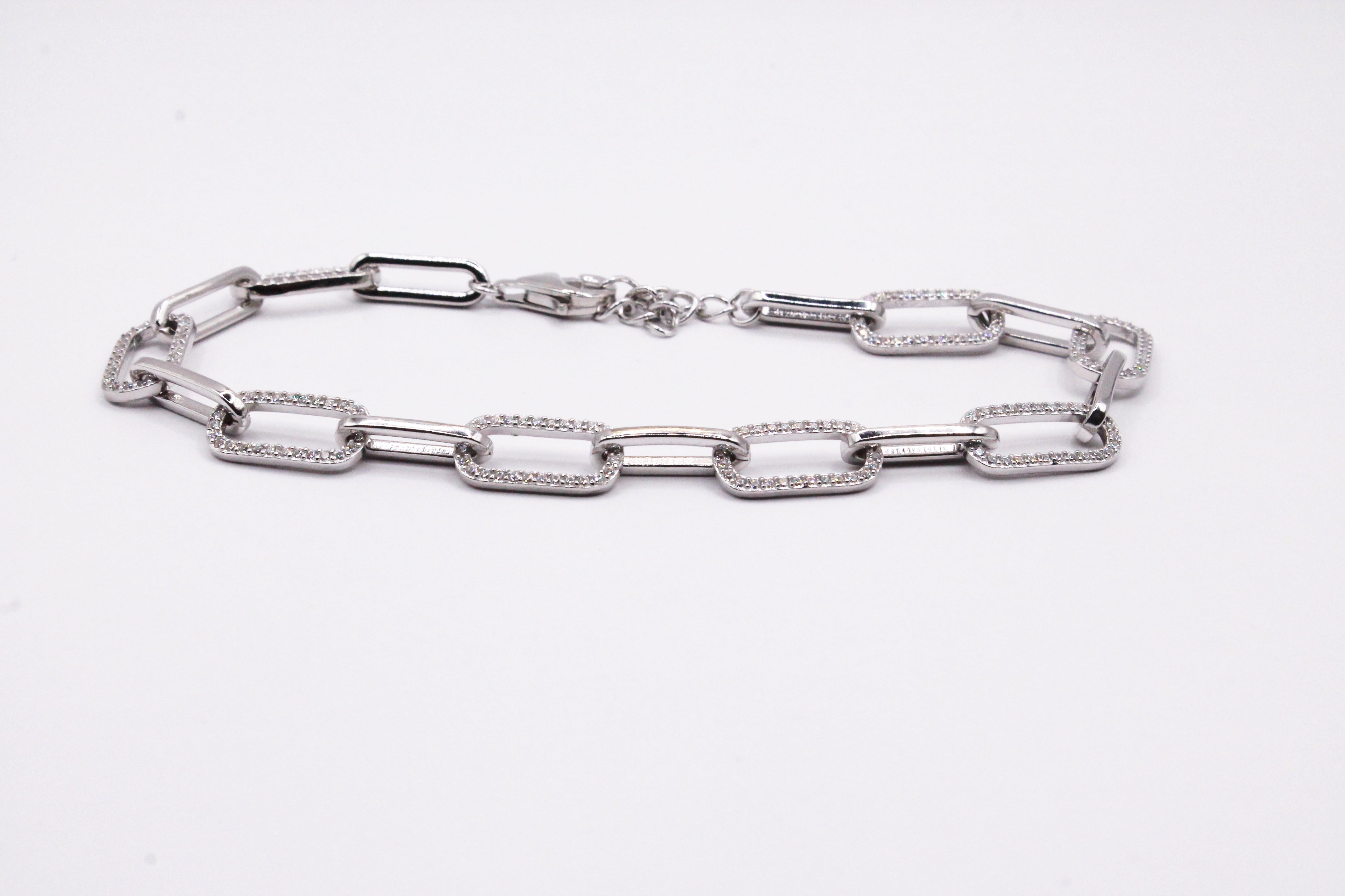 Bracciale Catena con Zirconi in Argento 925 Donna - Traversi