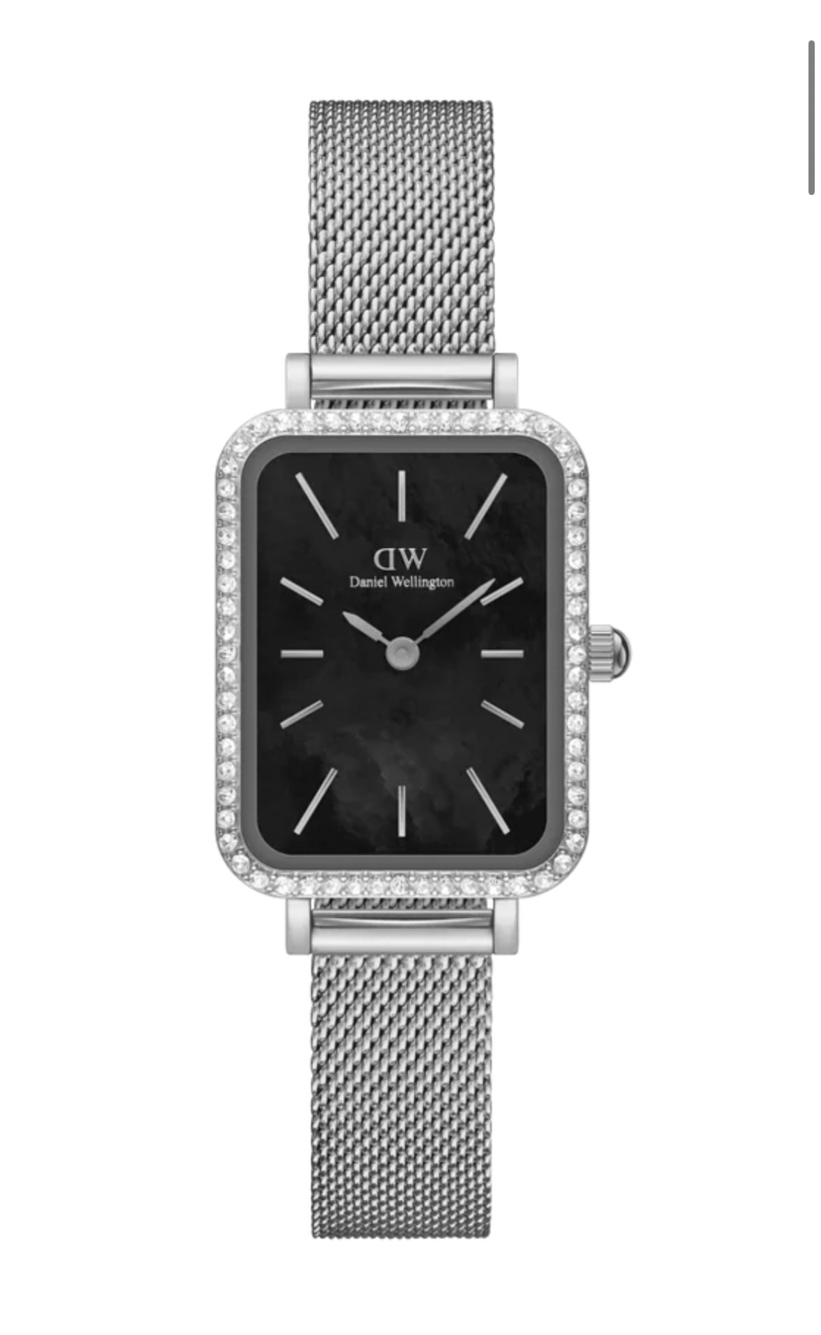 Quadro Lumine Bezel Sterling Black MOP 20x26mm - Daniel Wellington