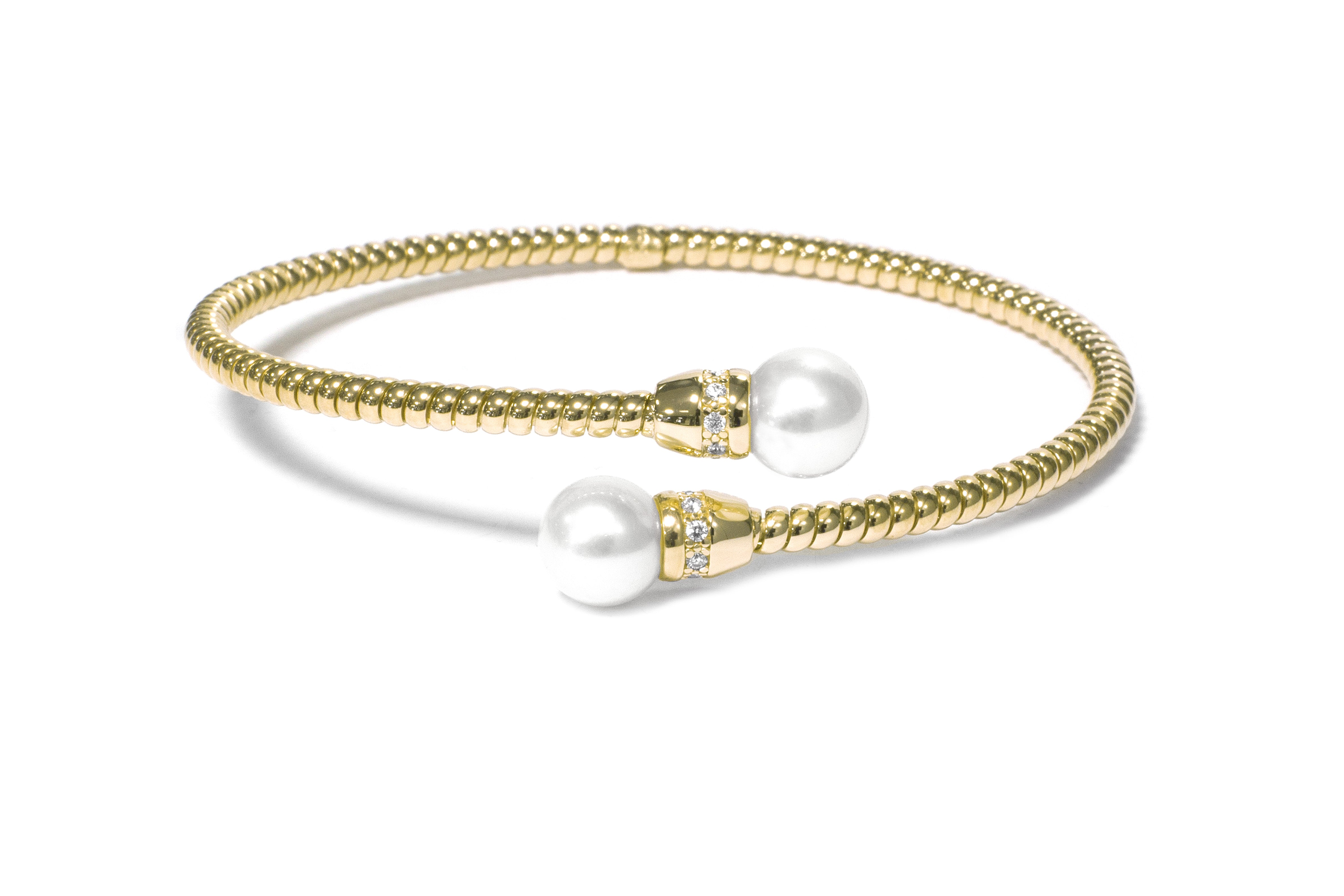 Bracciale Borsari Iside perla due in Argento 925 con placcatura in oro 2 micron Donna