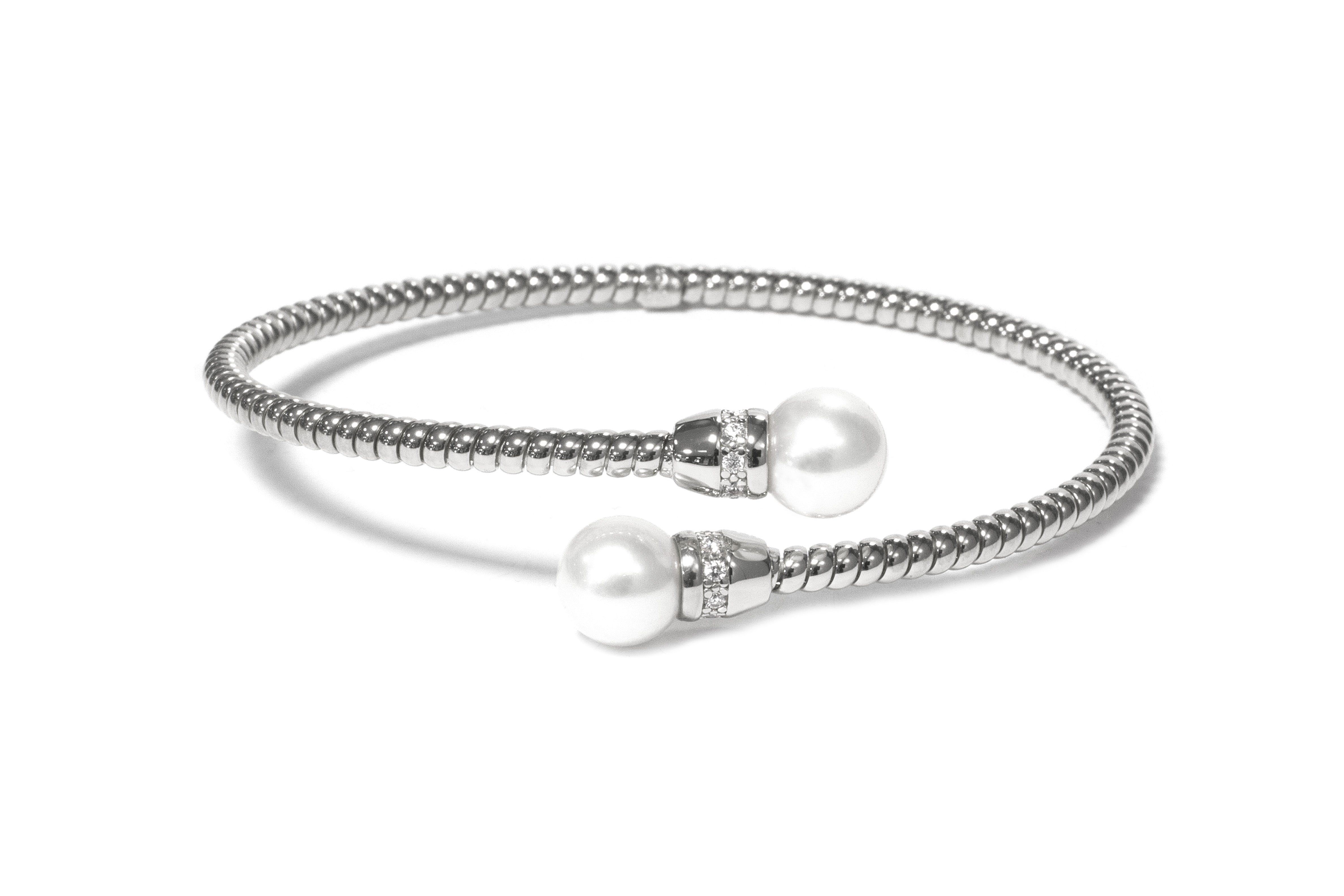 Bracciale Borsari Iside perla due in Argento 925 con placcatura in oro 2 micron Donna