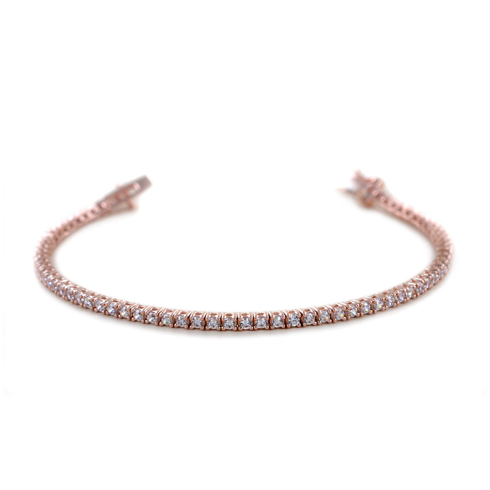 Bracciale Tennis Rosè 2mm in Argento 925 Uomo / Donna - Traversi