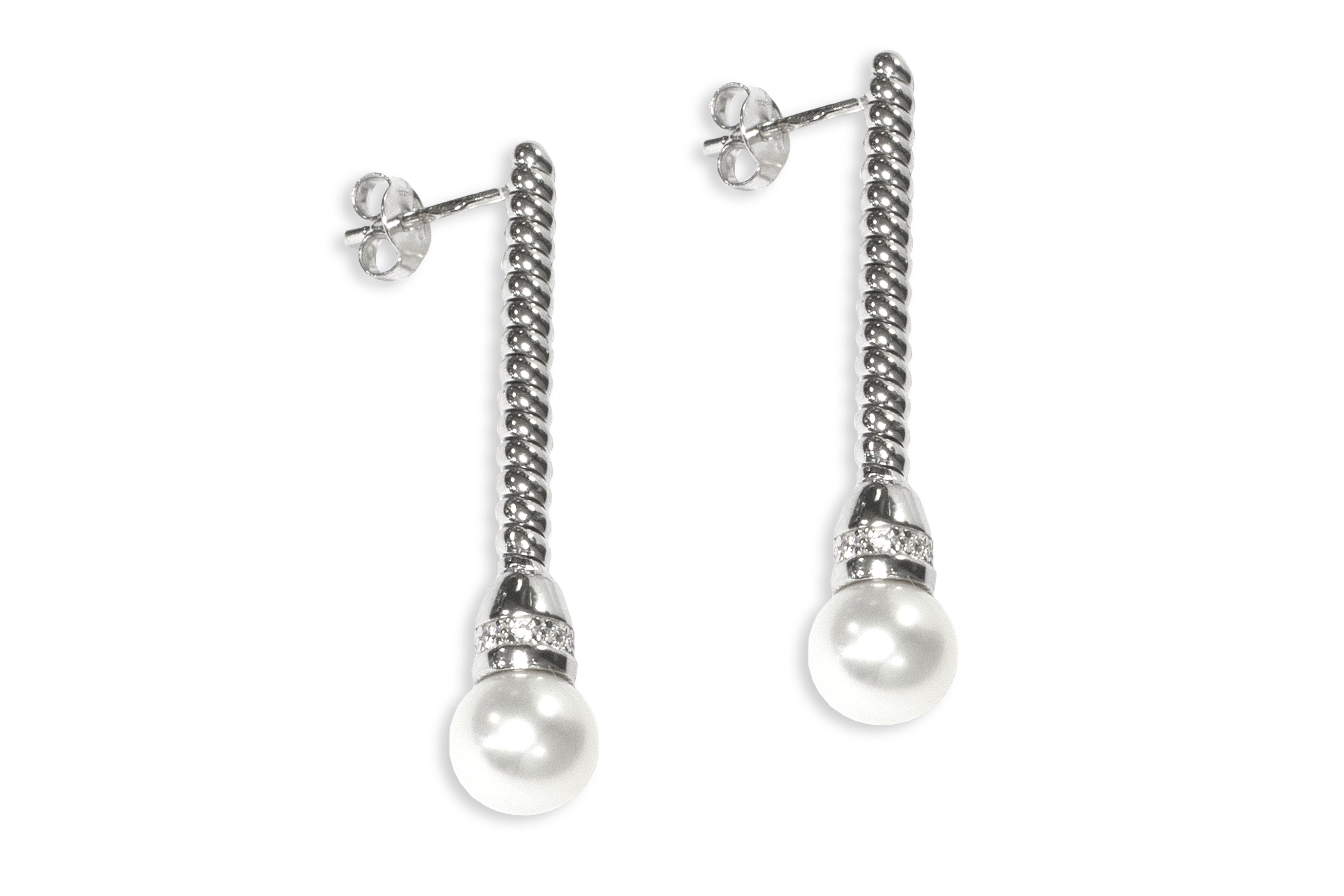 Orecchini Borsari Iside perla in Argento 925 con placcatura in oro 2 micron Donna